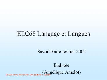 ED268 Langage et Langues