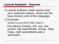 Lexical Analysis - Scanner PowerPoint PPT Presentation