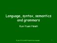 Language, syntax, semantics and grammars PowerPoint PPT Presentation
