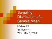 Sampling Distribution of a Sample Mean
