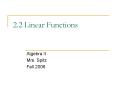 2.2 Linear Functions PowerPoint PPT Presentation