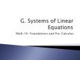 G. Systems of Linear Equations PowerPoint PPT Presentation