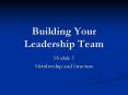 Building Your Leadership Team PowerPoint PPT Presentation