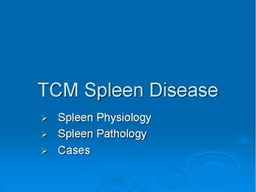 TCM Spleen Disease
