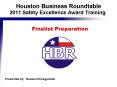 2011 Safety Excellence Award Training PowerPoint PPT Presentation