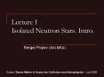 Lecture 1 Isolated Neutron Stars. Intro. PowerPoint PPT Presentation