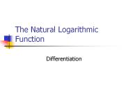 The Natural Logarithmic Function