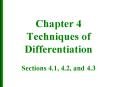 Chapter 4 Techniques of Differentiation Sections 4.1, 4.2, and 4.3 PowerPoint PPT Presentation