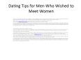 Dating Advice For Women PowerPoint PPT Presentation