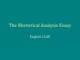 The Rhetorical Analysis Essay PowerPoint PPT Presentation