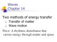 Waves Chapter 14 PowerPoint PPT Presentation