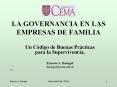 LA GOVERNANCIA EN LAS EMPRESAS DE FAMILIA PowerPoint PPT Presentation