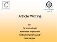 Article Writing PowerPoint PPT Presentation