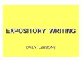 EXPOSITORY WRITING PowerPoint PPT Presentation