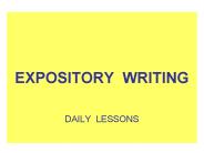 EXPOSITORY WRITING