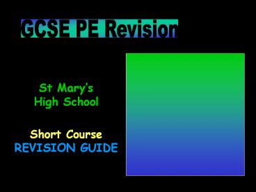 GCSE PHYSICAL EDUCATION