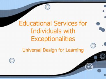 Educational Services for Individuals with Exceptionalities