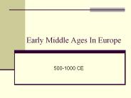 Early Middle Ages In Europe