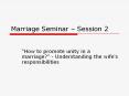 Marriage Seminar  PowerPoint PPT Presentation