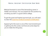 Medical Assistant Certification Test Study Guide