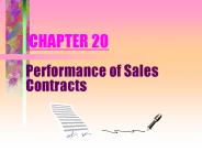 Performance of Sales Contracts