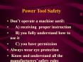 Power Tool Safety PowerPoint PPT Presentation