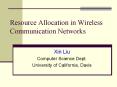 Resource Allocation in Wireless Communication Networks PowerPoint PPT Presentation