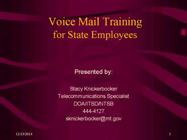 Voice Mail Training for State Employees