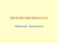 SISTEMI INFORMATIVI PowerPoint PPT Presentation