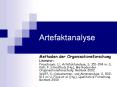 Artefaktanalyse PowerPoint PPT Presentation