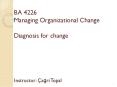 BA 4226 Managing Organizational Change Diagnosis for change PowerPoint PPT Presentation