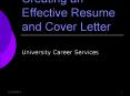 Creating an Effective Resume and Cover Letter PowerPoint PPT Presentation