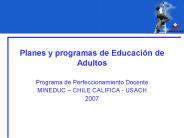 Planes y programas de Educaci