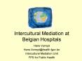 Intercultural Mediation at Belgian Hospitals PowerPoint PPT Presentation