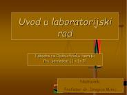 Uvod u laboratorijski rad