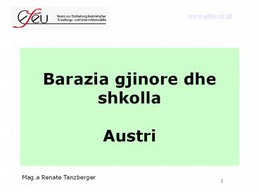 Barazia gjinore dhe shkolla Austri