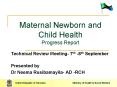 Maternal Newborn and Child Health Progress Report PowerPoint PPT Presentation