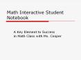 Math Interactive Student Notebook PowerPoint PPT Presentation