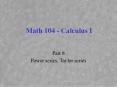 Math 104 - Calculus I PowerPoint PPT Presentation