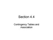 Contingency Tables and Association