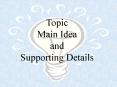 Topic Main Idea and Supporting Details PowerPoint PPT Presentation