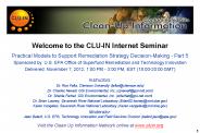 Welcome to the CLU-IN Internet Seminar