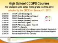 High School CCGPS Courses for students who enter ninth grade in 2012-2013  adopted by the SBOE on January 11, 2012 PowerPoint PPT Presentation