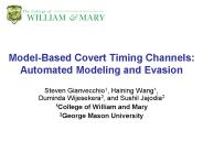 Model-Based Covert Timing Channels: Automated Modeling and Evasion
