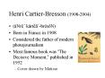 Henri Cartier-Bresson (1908-2004) PowerPoint PPT Presentation