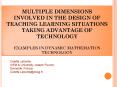 MULTIPLE DIMENSIONS INVOLVED IN THE DESIGN OF TEACHING LEARNING SITUATIONS TAKING ADVANTAGE OF TECHNOLOGY  EXAMPLES IN DYNAMIC MATHEMATICS TECHNOLOGY PowerPoint PPT Presentation
