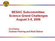 BESAC Subcommittee: