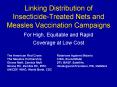 Linking Distribution of Insecticide-Treated Nets and Measles Vaccination Campaigns  For High, Equitable and Rapid Coverage at Low Cost PowerPoint PPT Presentation