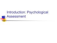 Introduction: Psychological Assessment