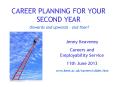 CAREER PLANNING FOR YOUR SECOND YEAR PowerPoint PPT Presentation